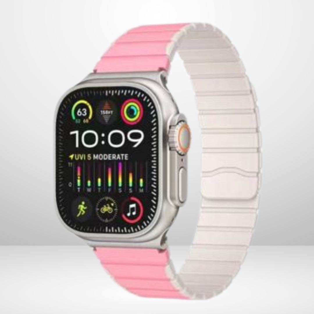 Silicone Matte Magnetic Strap for iWatch 42/44/45 MM (PINK)
