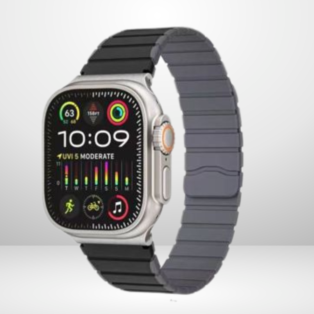 Silicone Matte Magnetic Strap for iWatch 42/44/45 MM (BLACK)