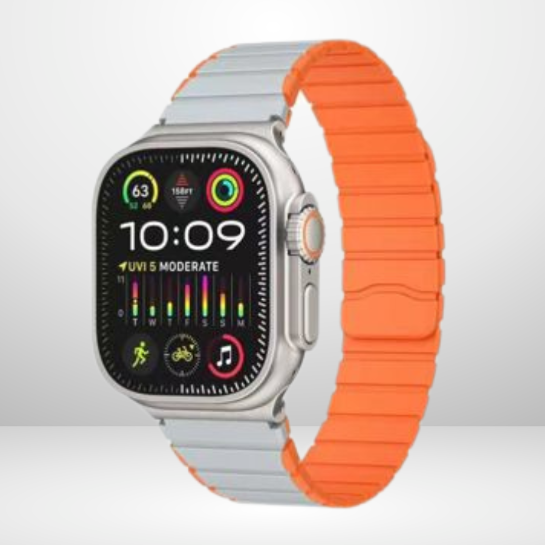 Silicone Matte Magnetic Strap for iWatch 42/44/45 MM (ORANGE)