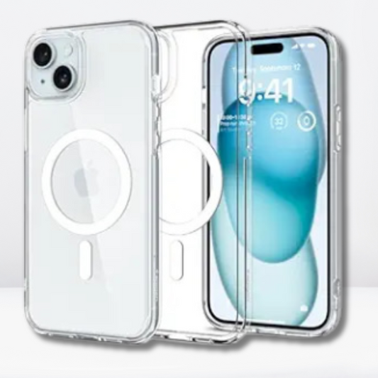 S Pigeon Transparent MagSafe Case for iPhone 15 Series (TPU + Poly Carbonate | Crystal Clear)