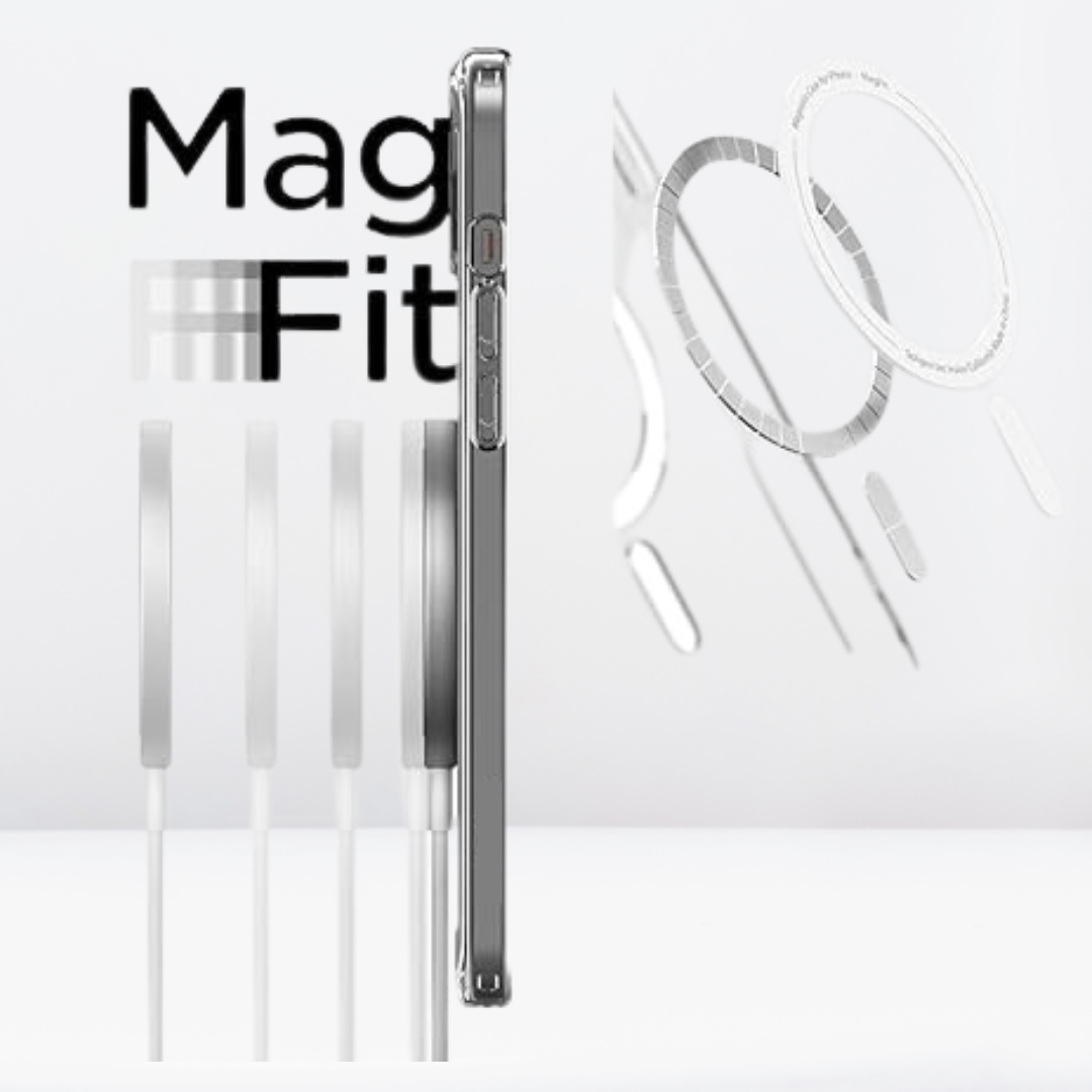 S Pigeon Transparent MagSafe Case for iPhone 15 Series (TPU + Poly Carbonate | Crystal Clear)