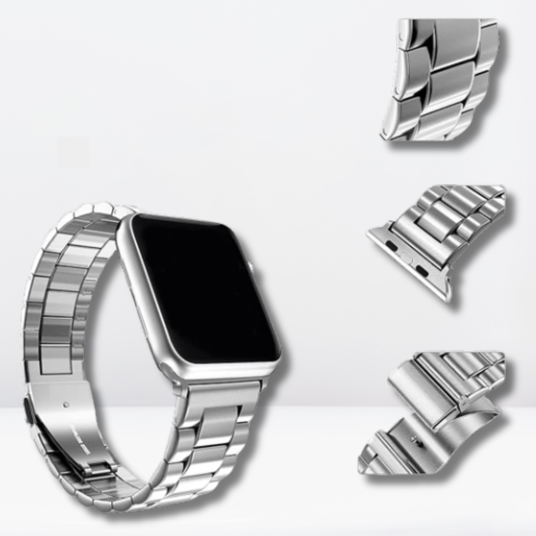 Slim Stainless Steel High-Quality iWatch Strap with Bumper Case (Silver)