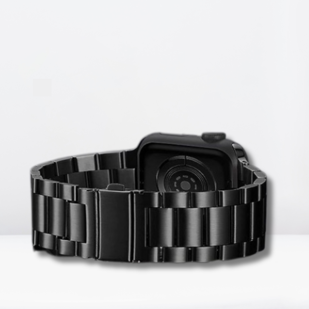 Slim Stainless Steel High-Quality iWatch Strap with Bumper Case (Black)