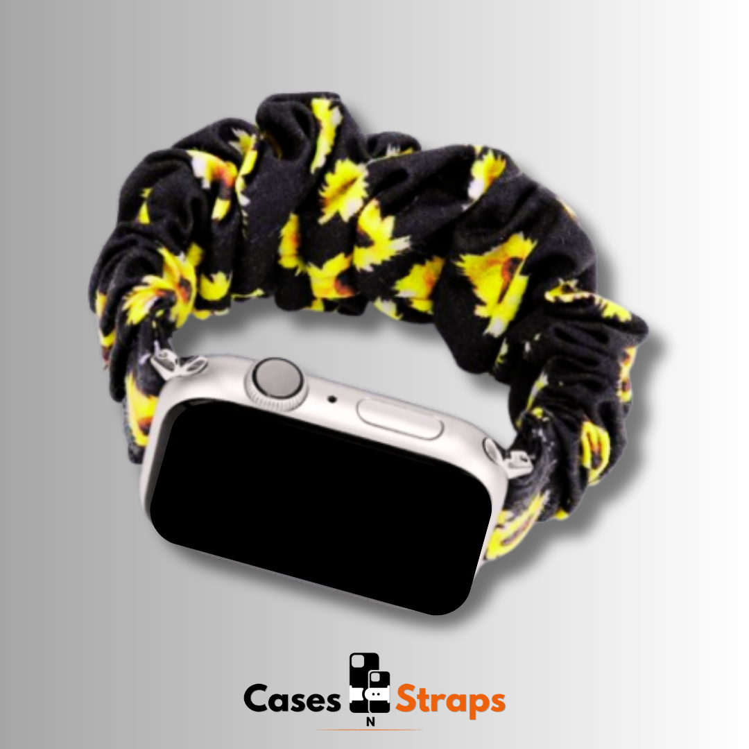 Soft Scrunchie iWatch Band (Sunflower Black)