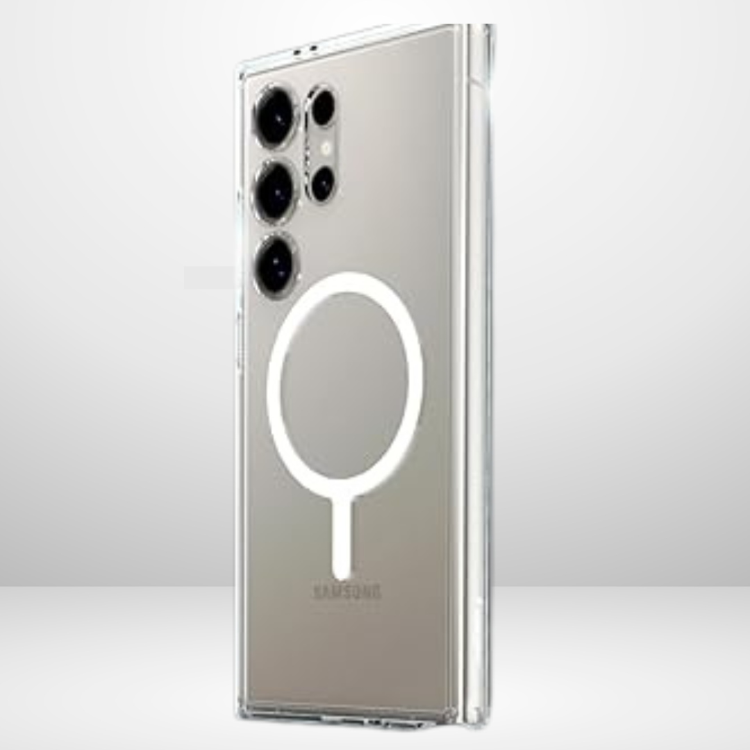 S pigeon Ultra Hybrid MagFit Back for Galaxy S24/S24 Ultra (TPU + Poly Carbonate | White)