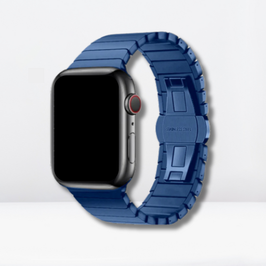 Stainless Steel Luxury Rado Look Strap With Bumper Case Set Royal Blue Color