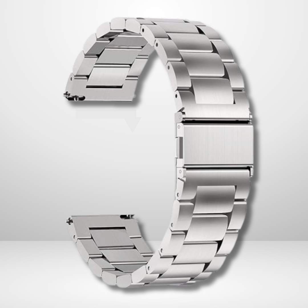 Stainless Steel Metal Chain Watch Strap compatible with 20mm/22mm (SILVER)