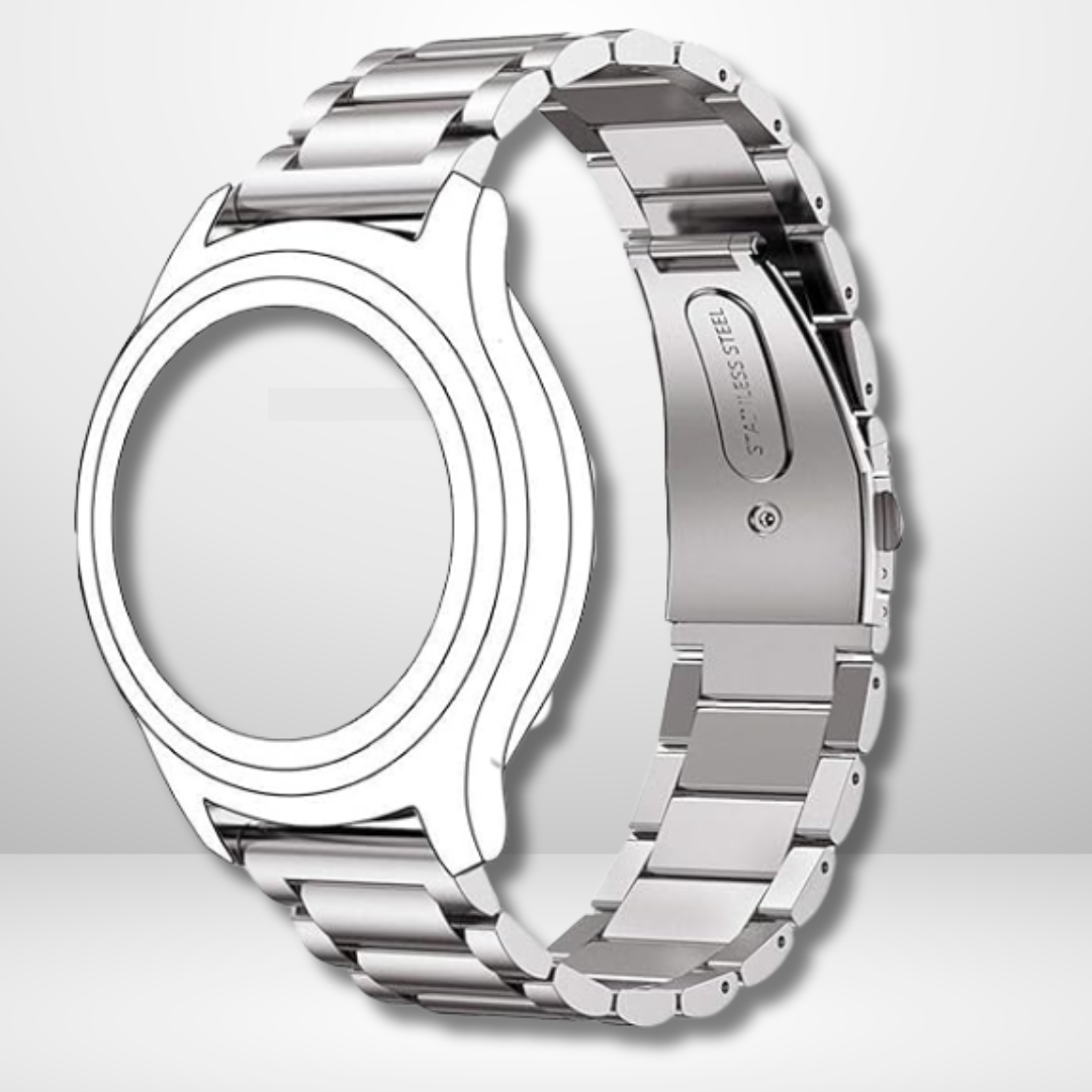 Stainless Steel Metal Chain Watch Strap compatible with 20mm/22mm (SILVER)