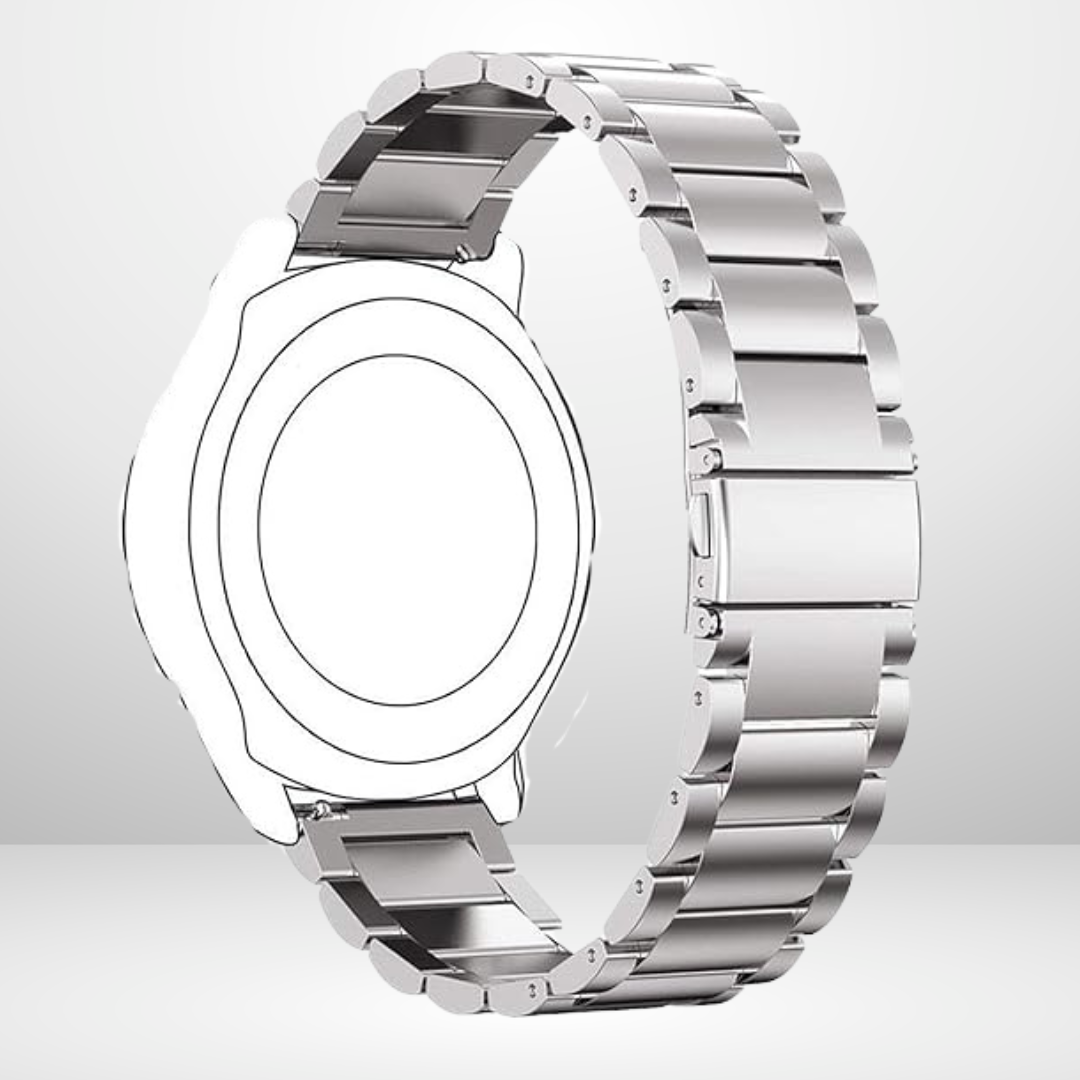 Stainless Steel Metal Chain Watch Strap compatible with 20mm/22mm (SILVER)