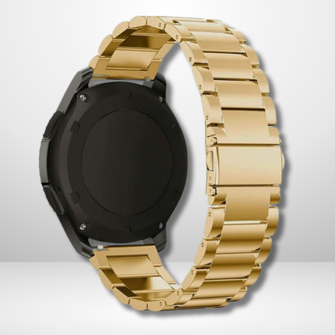 Stainless Steel Metal Chain Watch Strap compatible with 20mm/22mm (GOLD)