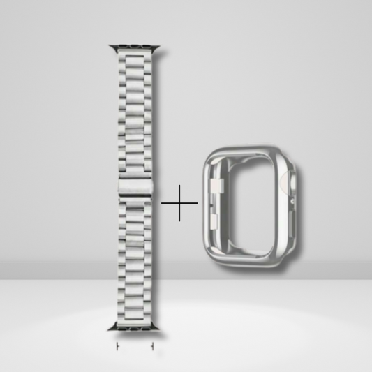 Stainless Steel Watchband & Case Set Combo For iWatch ( Silver Color )
