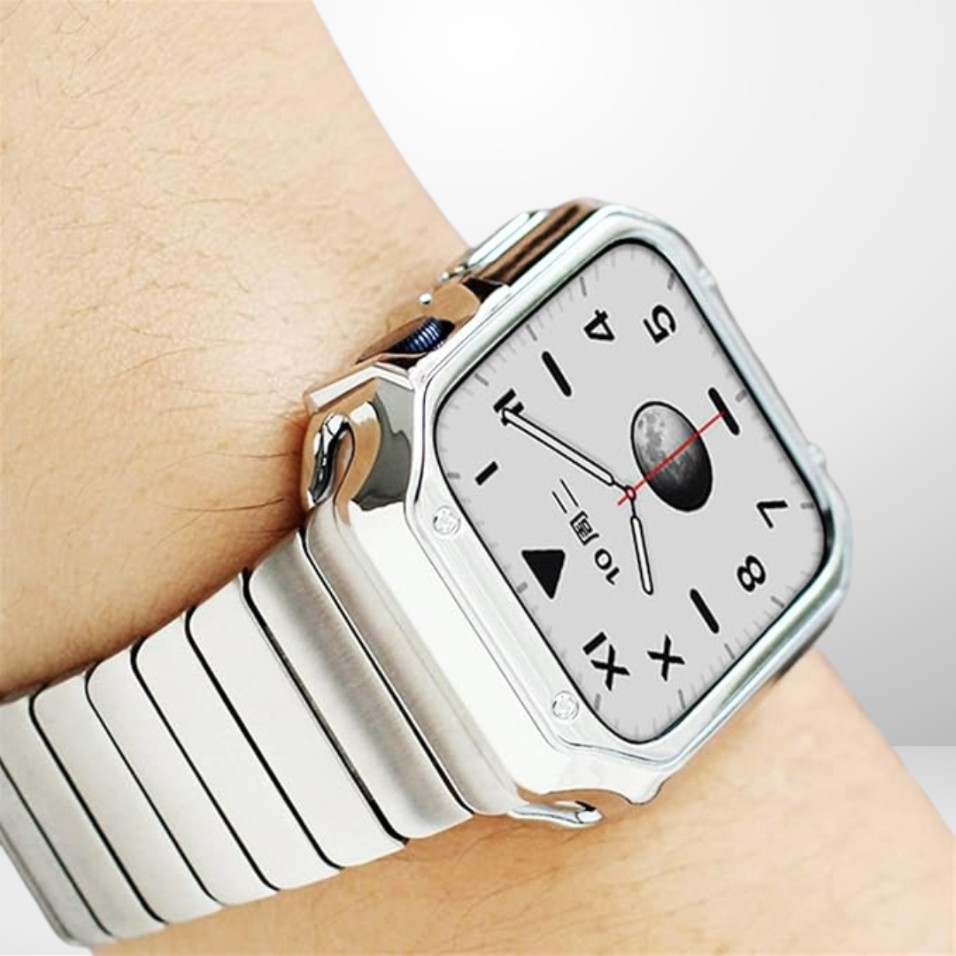Stainless Steel Luxury Rado Look Strap with Bumper (Black Color) 42/44/45/49 MM