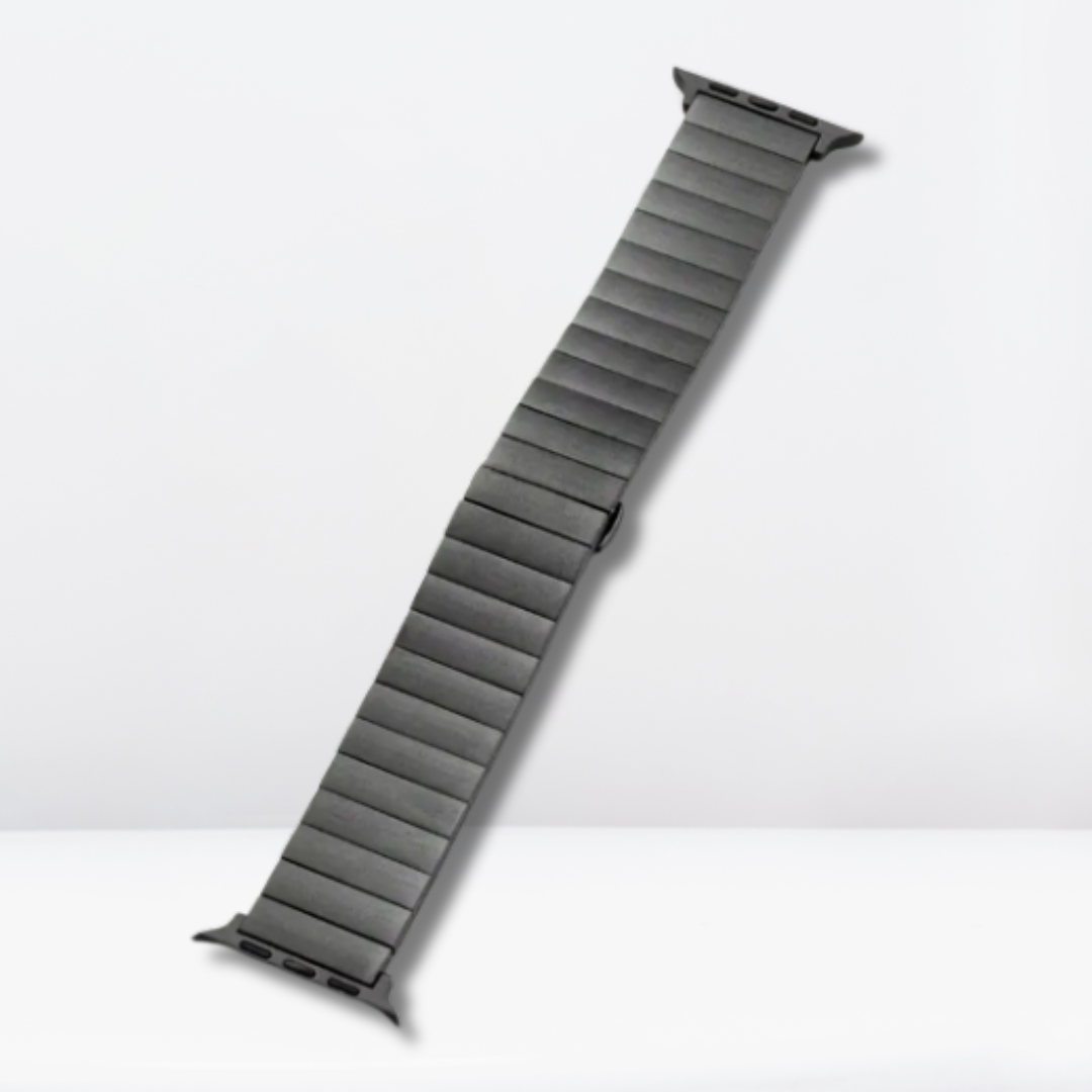 Straight Look Stainless Steel iWatch Band for 42/44/45/49 MM (Black)