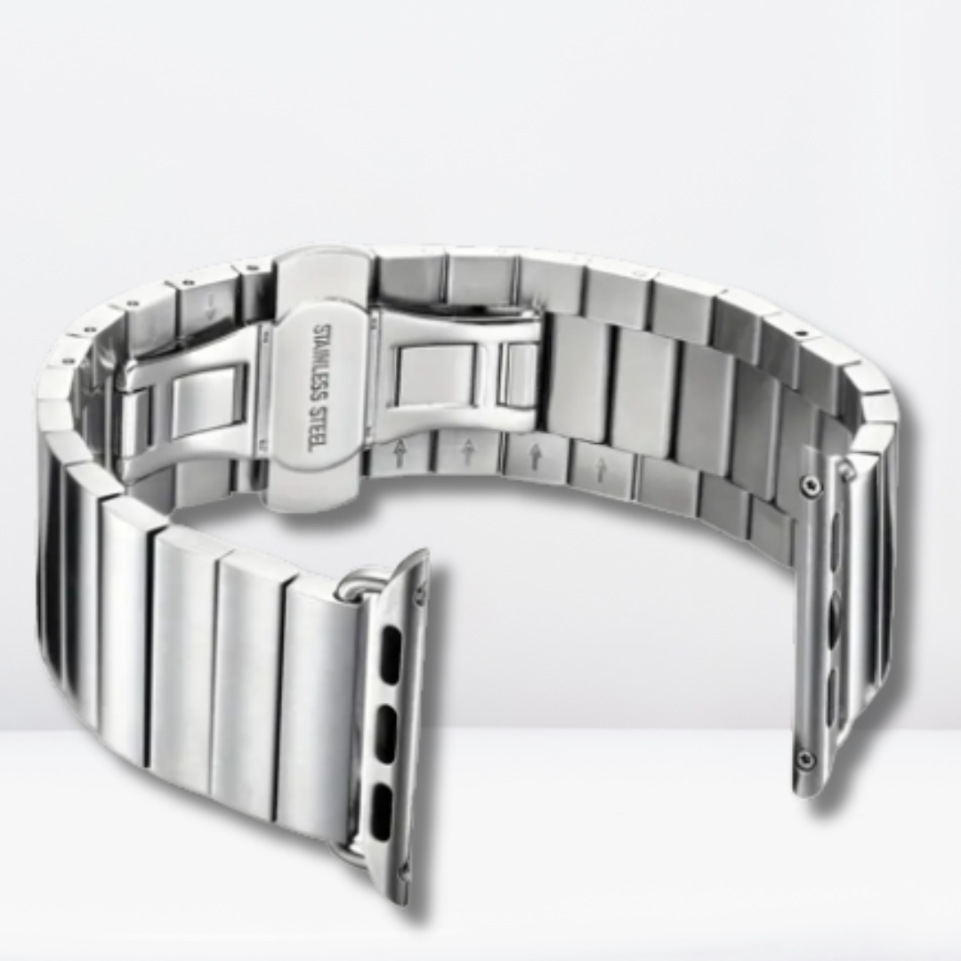 Straight Look Stainless Steel iWatch Band for 42/44/45/49 MM (Silver)