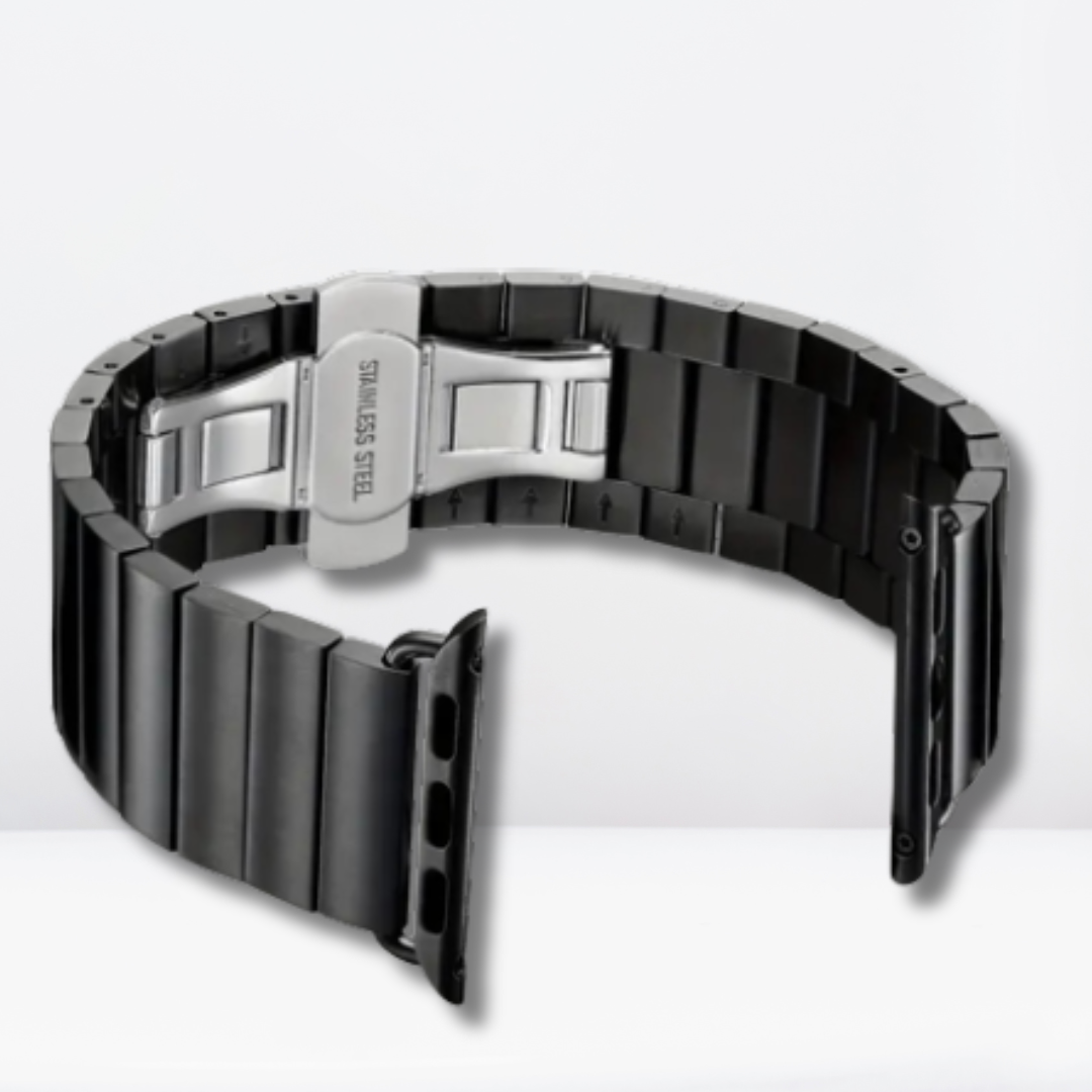 Straight Look Stainless Steel iWatch Band for 42/44/45/49 MM (Black)