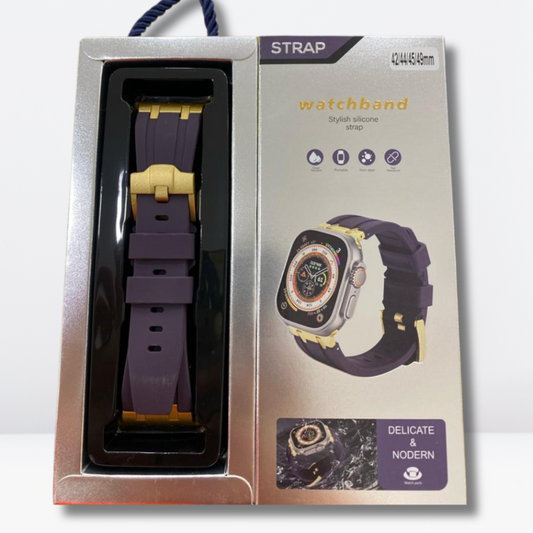 Stylish Silicone Watch Band Strap for iWatch 42/44/45/49MM (PURPLE)