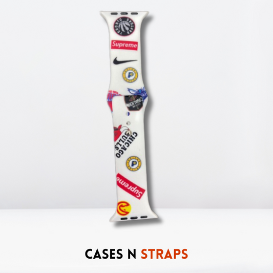 Supreme White Silicone Printed Straps