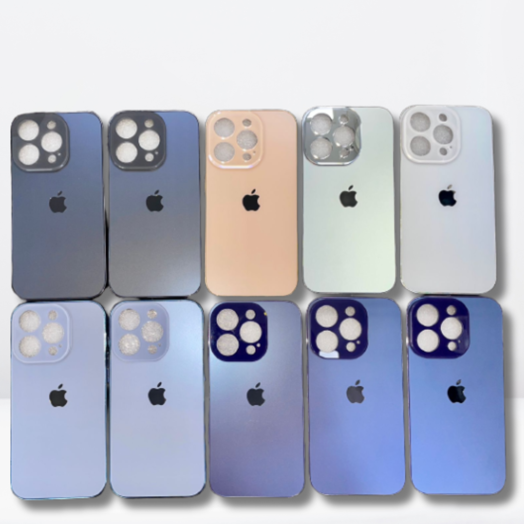 Titanium Look Camera Protector Metal iPhone Case with Logo 11/12/13/14