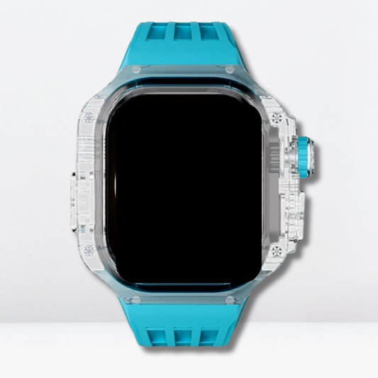 Luxury fully transparent poly carbonate Modification Kit for iWatch Aqua Blue Color