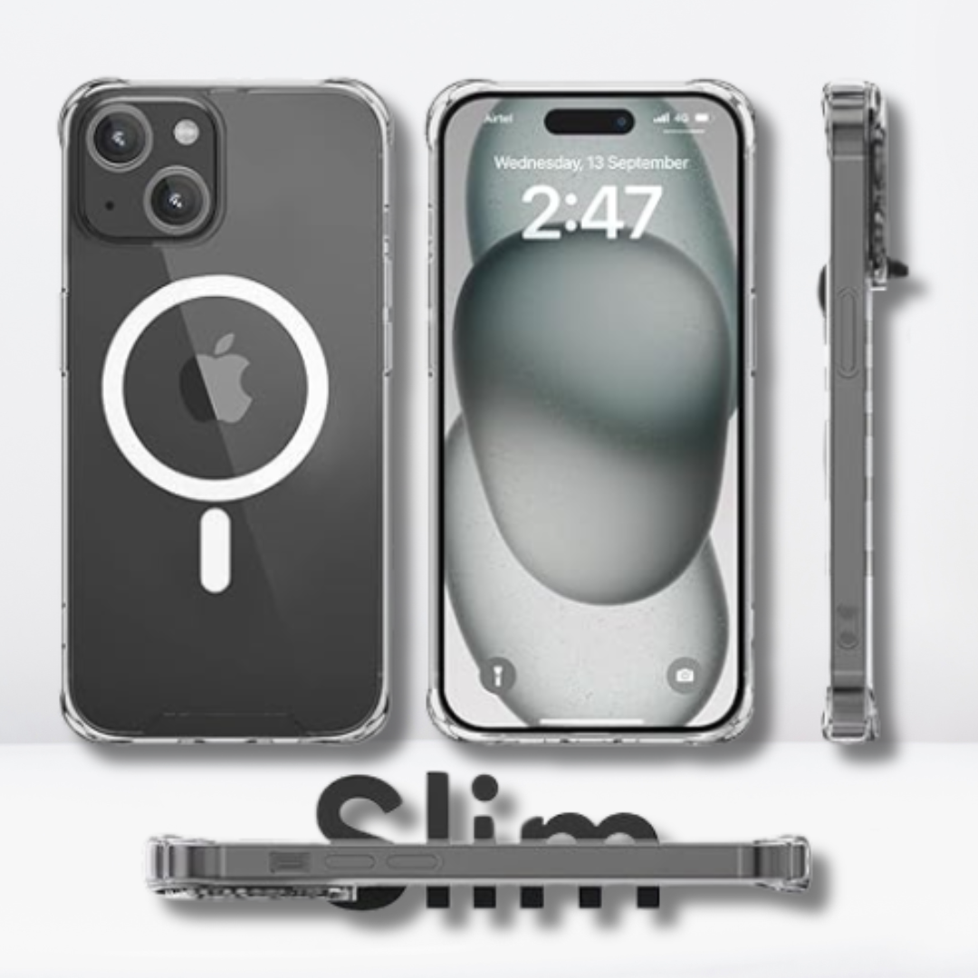 Transparent MagSafe Case for iPhone 15 (TPU + Poly Carbonate | Crystal Clear)