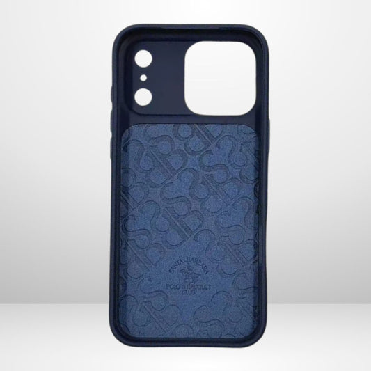 US POLO Boris Club Series Leather Case for iPhone 17 Series (NAVY BLUE)