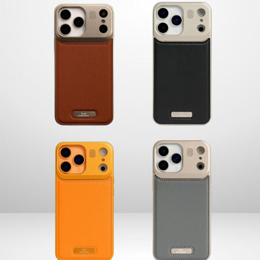 New Metal+Leather MagSafe Case with Perfume for iPhone 17Pro/Pro Max (ORANGE)