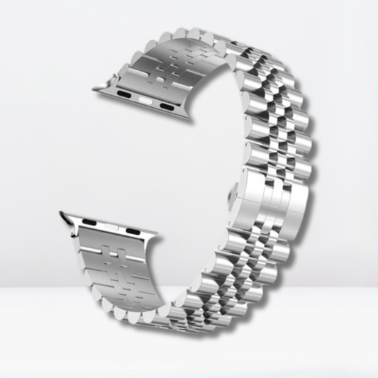 Vintage One Shade Stainless Steel iWatch Strap with Bumper Case (Silver)