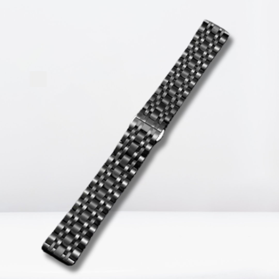 Vintage Stainless Steel iWatch Strap with Bumper Case (Black)