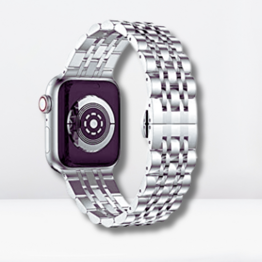 Vintage Stainless Steel iWatch Strap with Bumper Case (Silver)