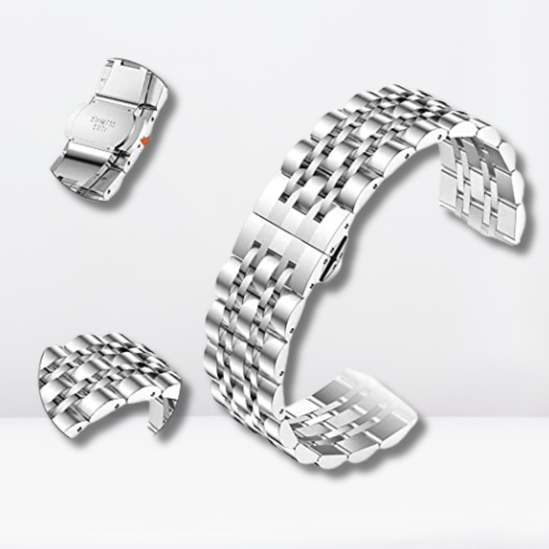 Vintage Stainless Steel iWatch Strap with Bumper Case (Silver)