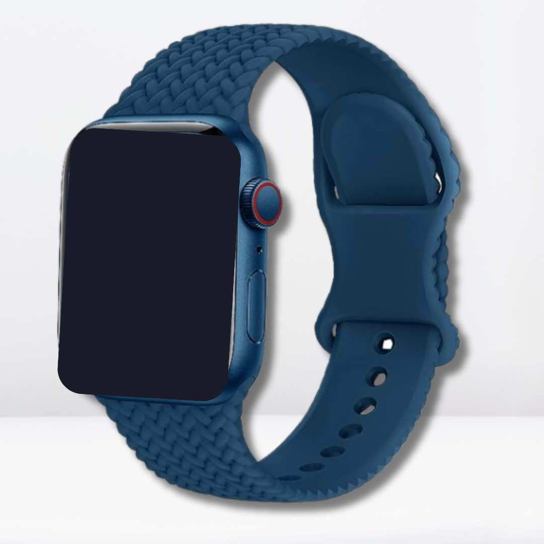 Woven Pattern Silicone iWatch Strap (Blue Color)