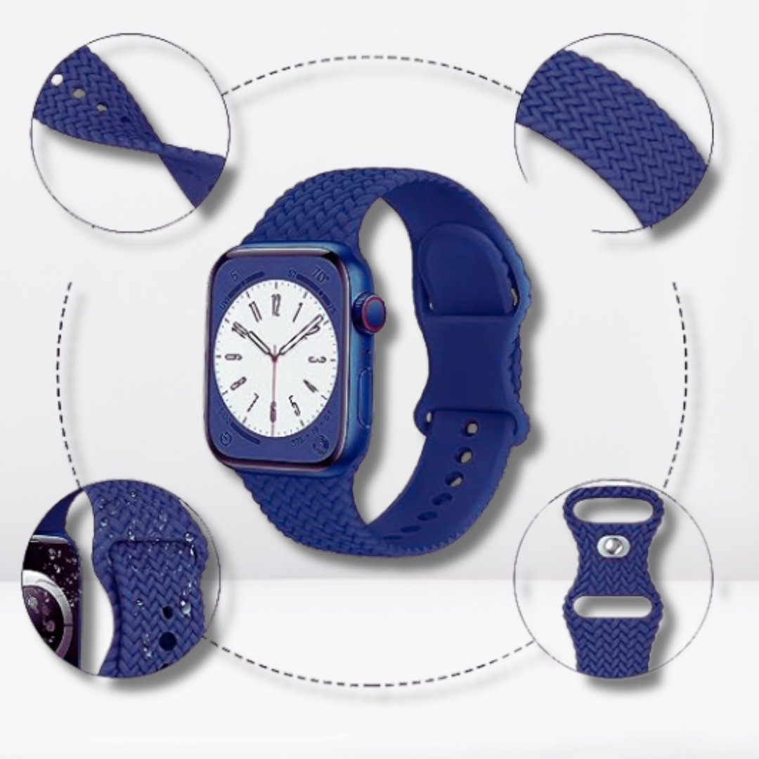 Woven Pattern Silicone iWatch Strap (Blue Color)