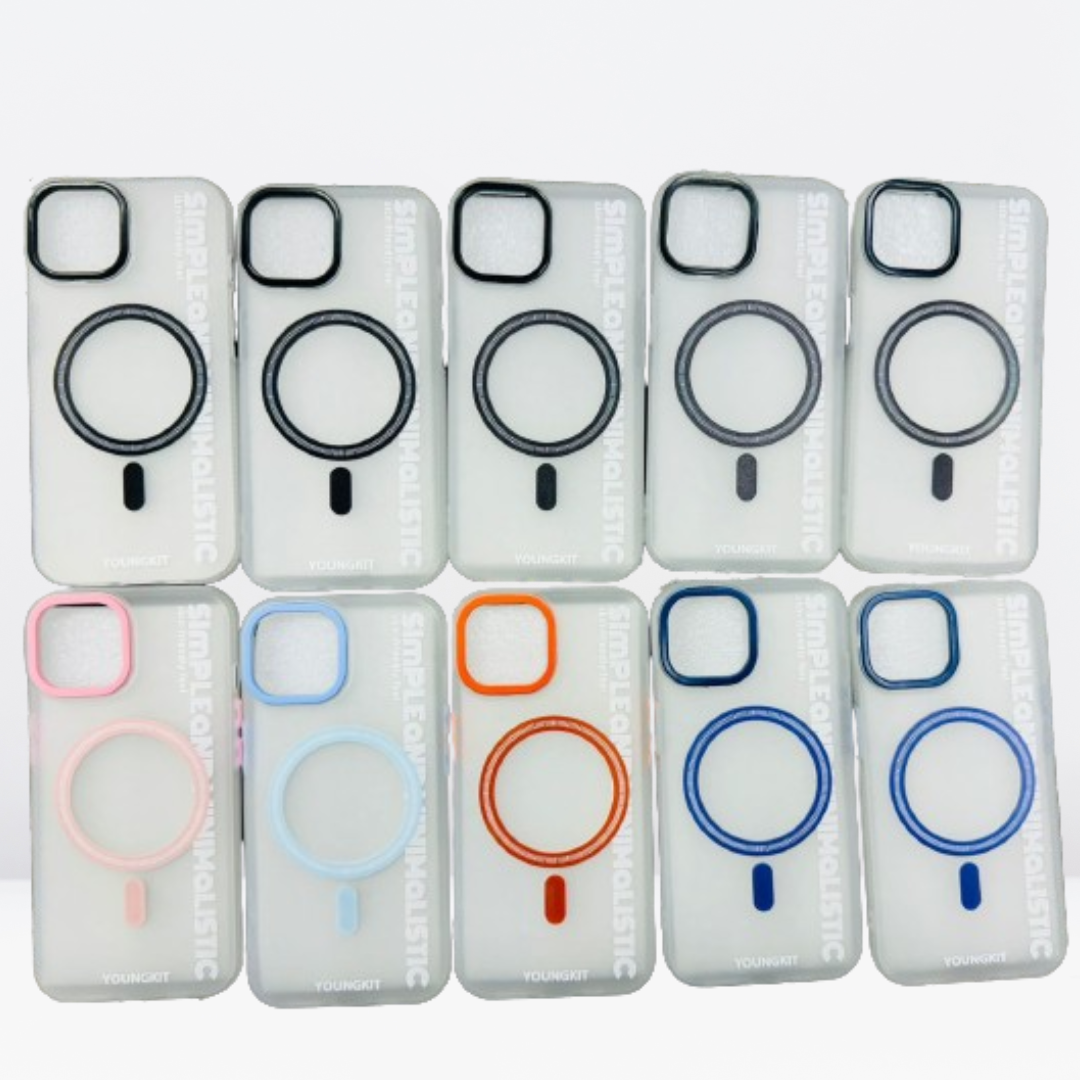 YOUNG KIT Colored MagSafe Charging Support Cases for iPhone 15 Series