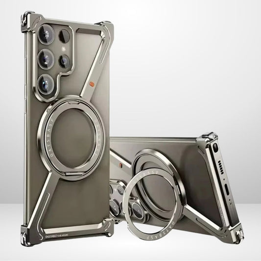 Z Metal Frameless Case with MagSafe Magnetic Stand for samsung Galaxy S25 ultra