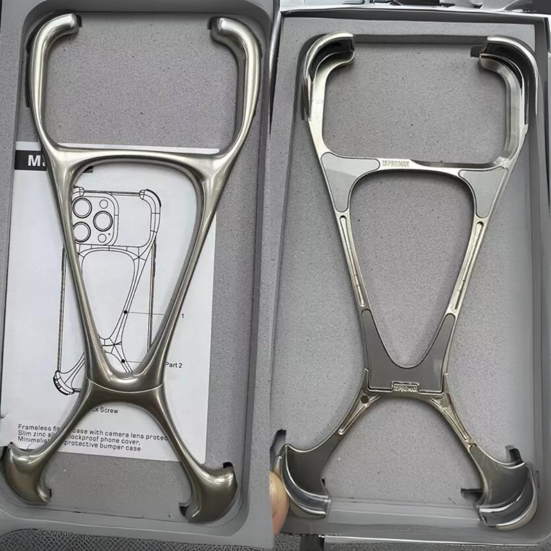 Zinc Alloy Metal Removable X Type Rimless Case for iPhone13/14/15 series