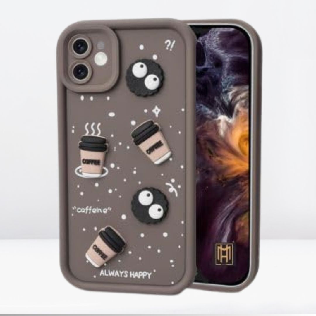 3D Silicone Cute Coffee Case for iPhone 14/15/16 series