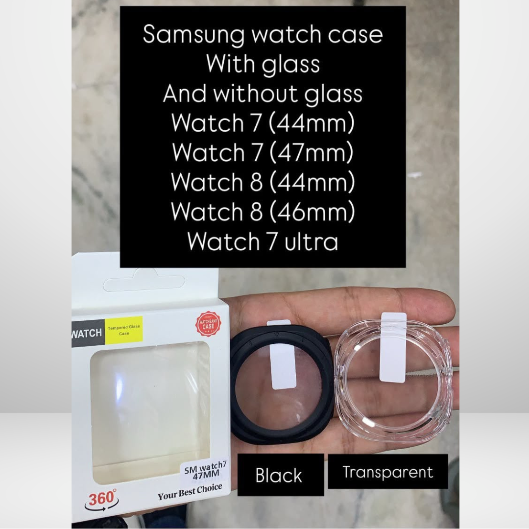 Black Hard PC Case for Samsung Galaxy Watch 7, 7Ultra & 8