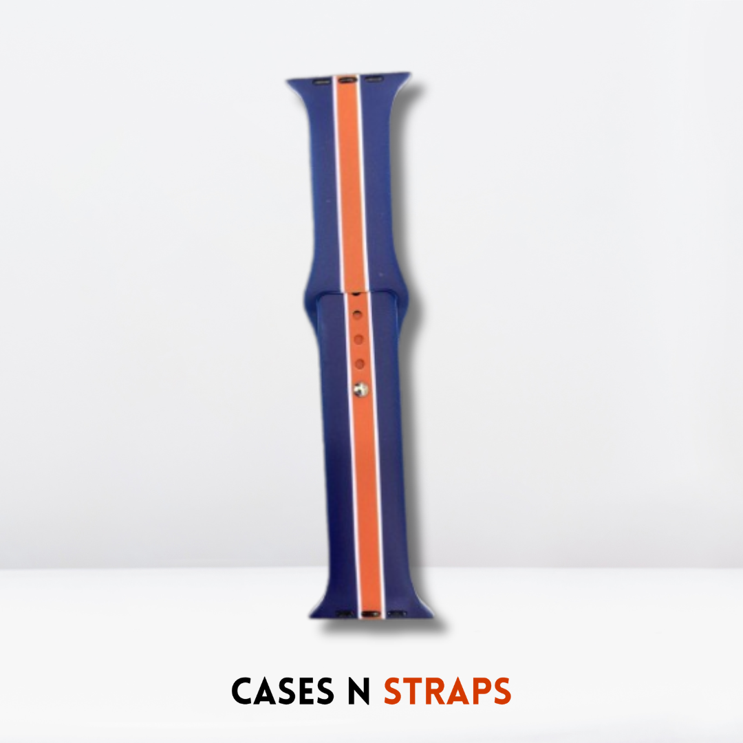 Blue-Red Strip Silicone Printed Straps