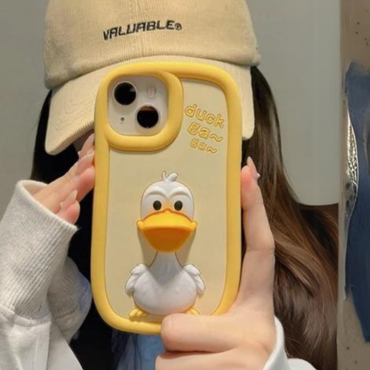 Cute 3D Duck Silicone Case for iPhone 14/15 Series