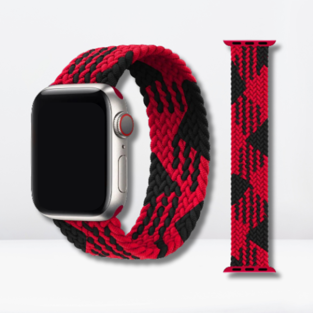 Dual-Tone Nylon Braided Solo Loop for iWatch (Red/Black)