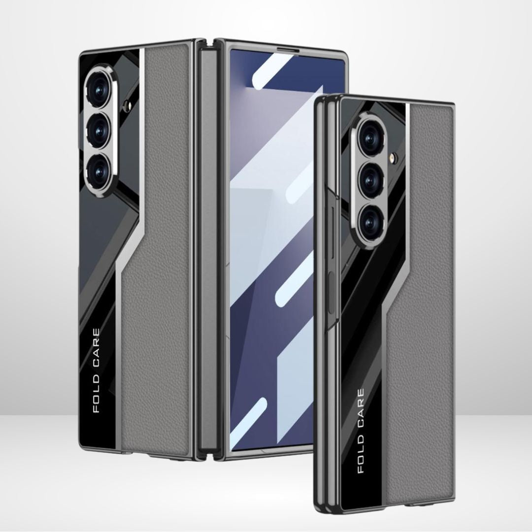 GKK Leather Lens Pro Case with Front Glass for Samsung Galaxy Z Fold6 & Fold7