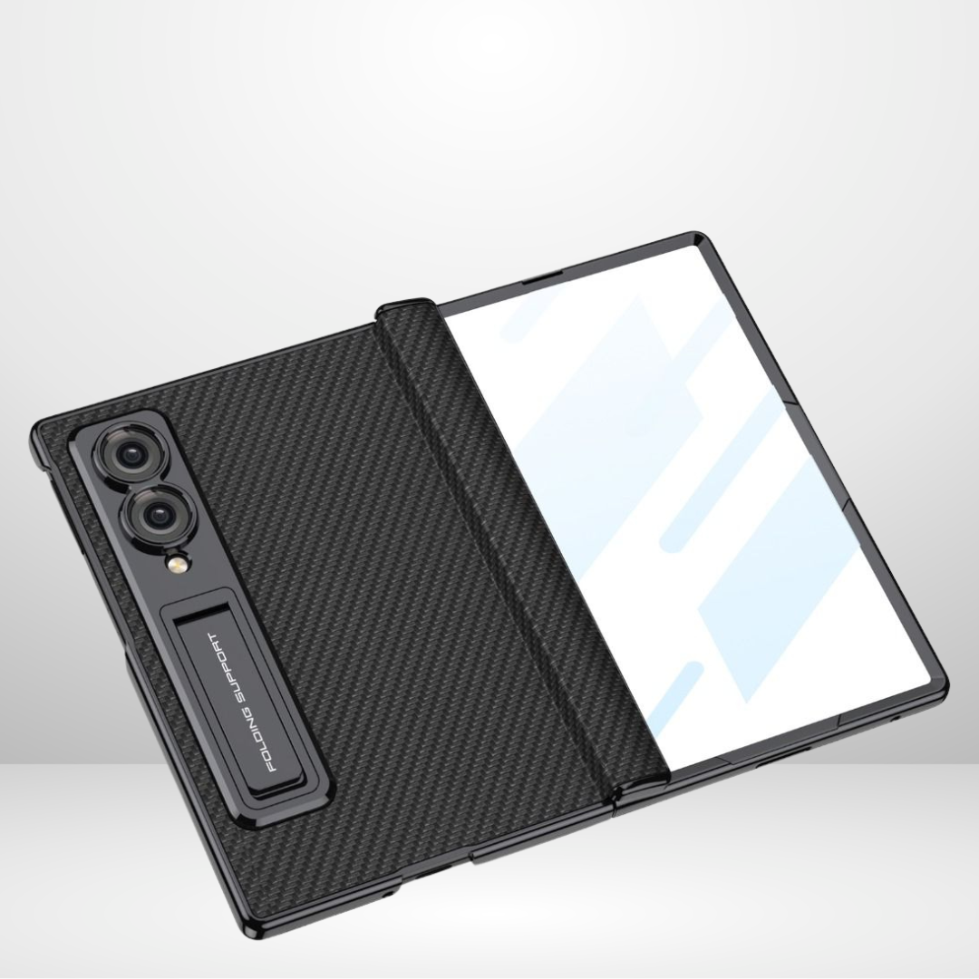 GKK Leather Platinum Series Case with Hinge, Glass & Stand for Galaxy Z Fold 8 WIDE