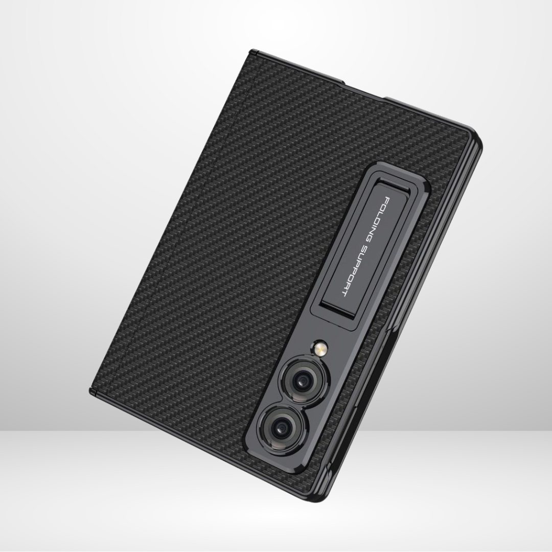 GKK Leather Platinum Series Case with Hinge, Glass & Stand for Galaxy Z Fold 8 WIDE