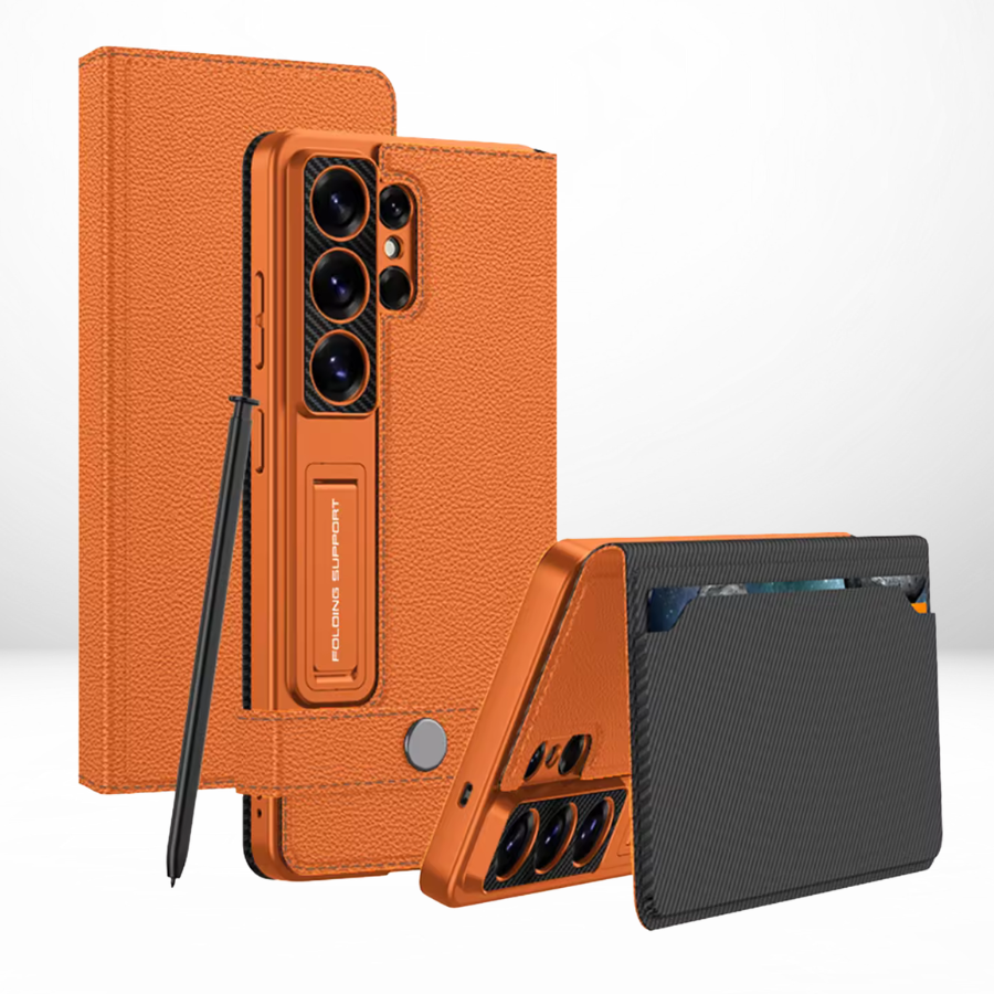 GKK Sweat Leather Flip Case with Card Holder & Stand for Samsung Galaxy S26 Ultra