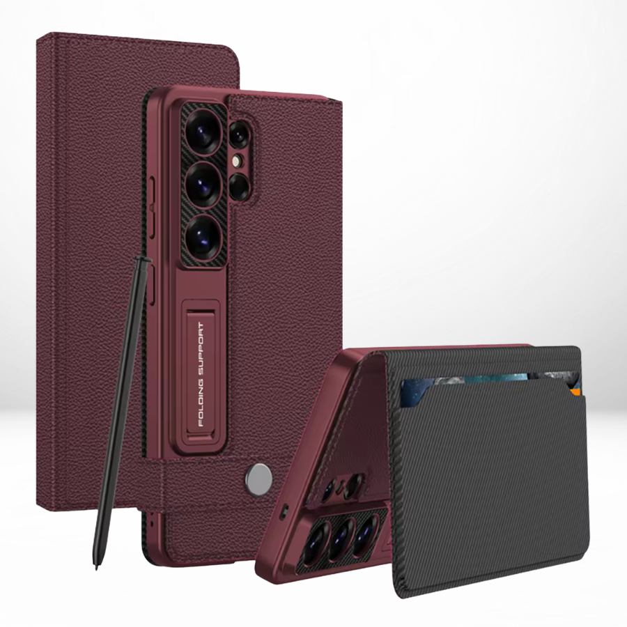 GKK Sweat Leather Flip Case with Card Holder & Stand for Samsung Galaxy S26 Ultra