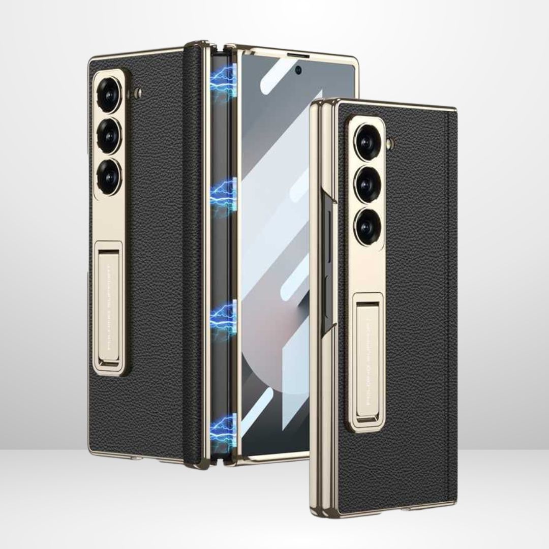 GKK Leather Platinum Series Case with Hinge, Glass & Stand for Galaxy Z Fold 7