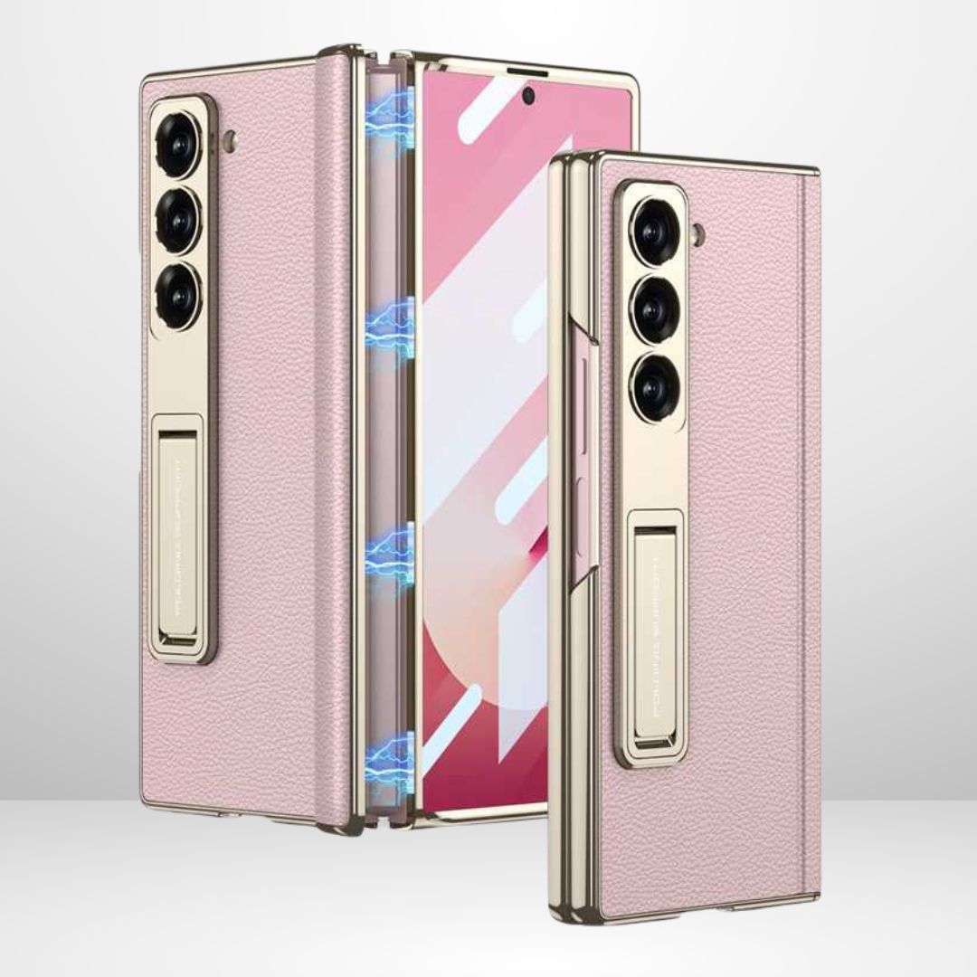 GKK Leather Platinum Series Case with Hinge, Glass & Stand for Galaxy Z Fold 7