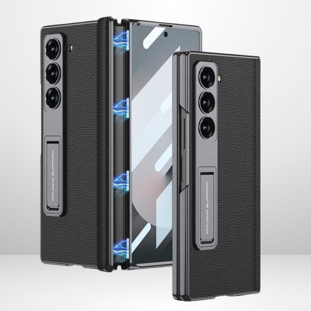 GKK Leather Platinum Series Case with Hinge, Glass & Stand for Galaxy Z Fold 7