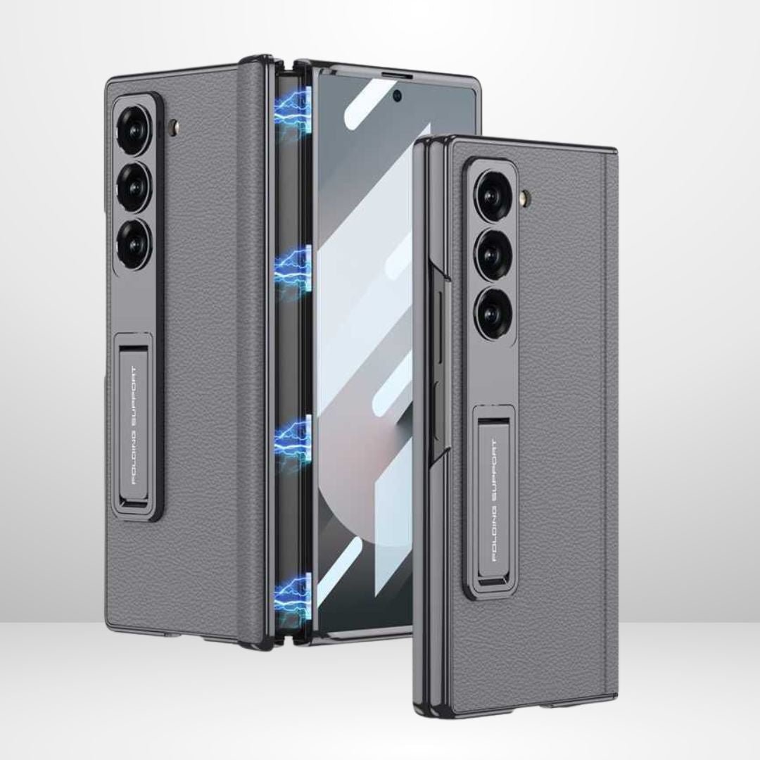 GKK Leather Platinum Series Case with Hinge, Glass & Stand for Galaxy Z Fold 7
