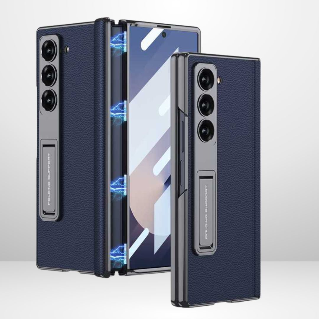 GKK Leather Platinum Series Case with Hinge, Glass & Stand for Galaxy Z Fold 7